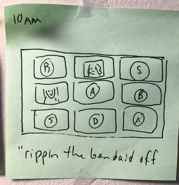 zoom meeting with customer support orgs. we are &ldquo;rippin the bandaid off,&rdquo; aka letting people know i'm leaving at the end of the week.